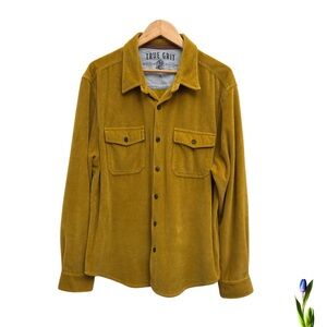 True Grit Best Stretch Cord Button Down Shirt size XL,  color mustard